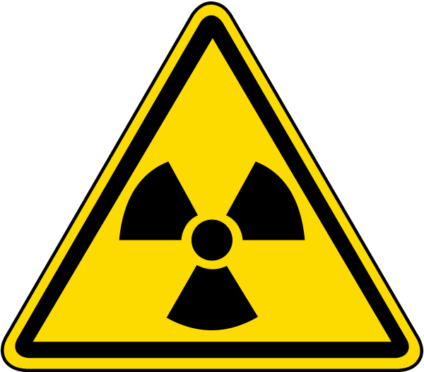 Industrial Safety Decal Sticker caution radioactive RADIO ACTIVE warning label 