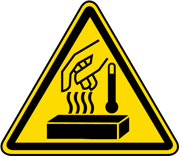 Hot Materials Warning Label