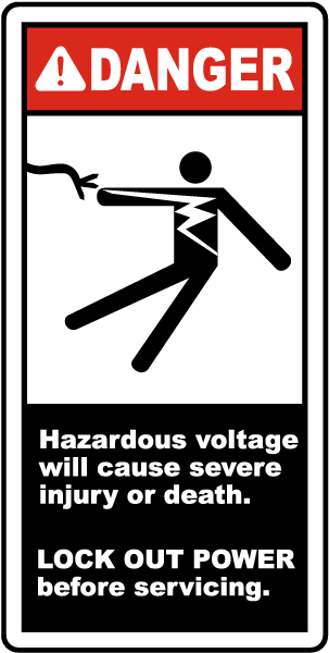 Hazardous Voltage Lock Out Label