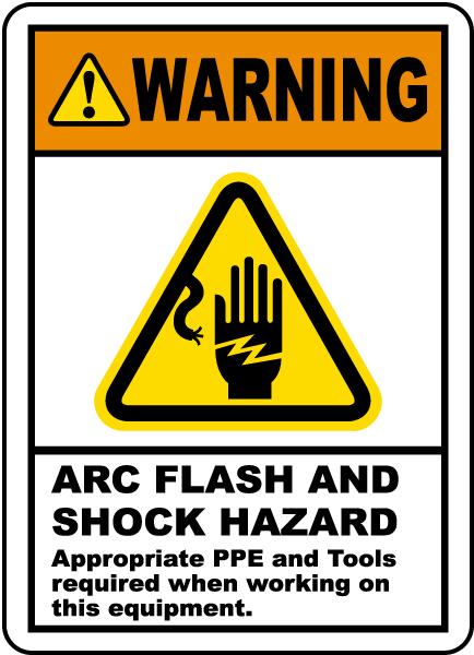Arc Flash and Shock Hazards Label