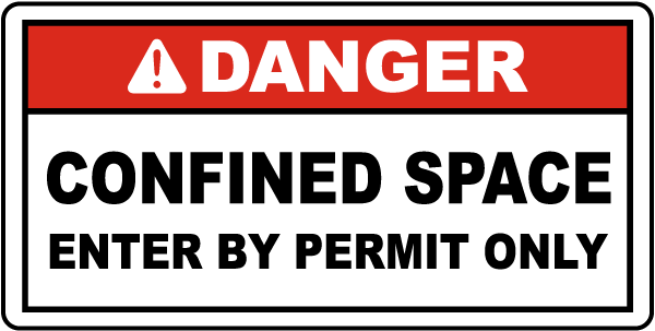 Danger Enter By Permit Only Label