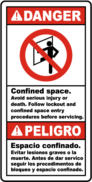 Bilingual Follow Lock Out & Entry Procedures Label