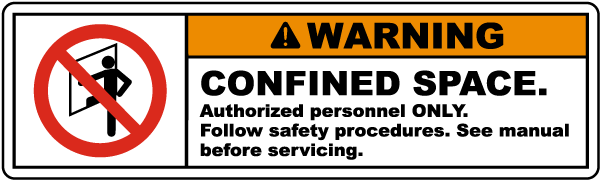 Warning Confined Space Label