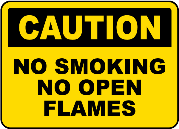 No Smoking No Open Flames Label