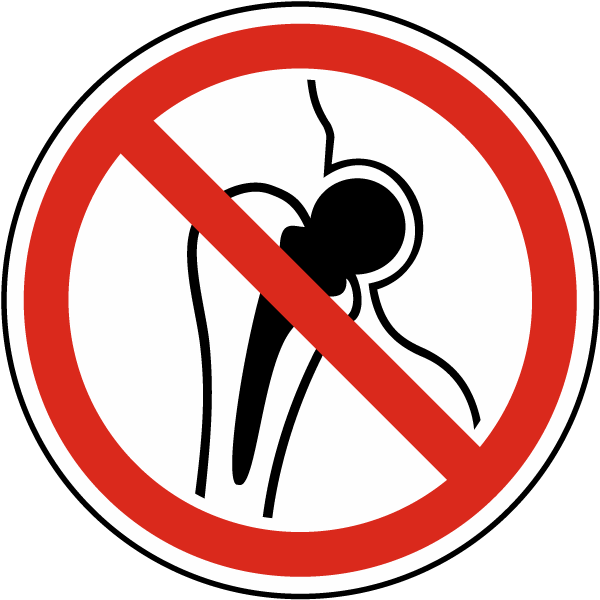 No Access For People With Metallic Implants Label