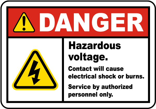 Hazardous Voltage Will Shock Label