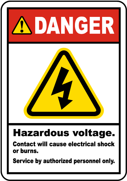 Hazardous Voltage Will Shock Label