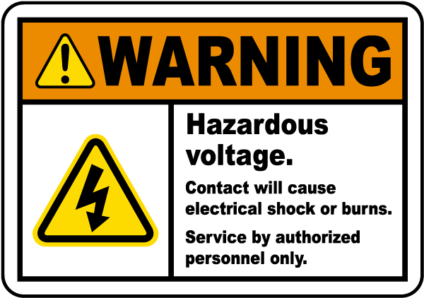 Hazardous Voltage Will Shock Label