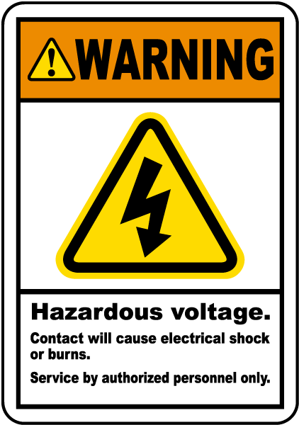 Hazardous Voltage Will Shock Label