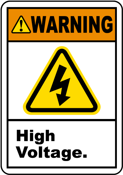 Warning High Voltage Label