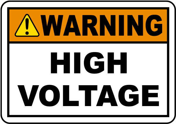 Warning High Voltage Label