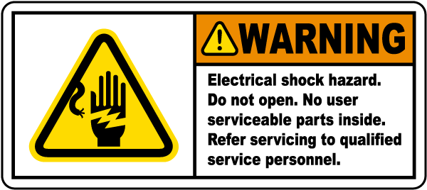 Warning Electrical Shock Hazard Label