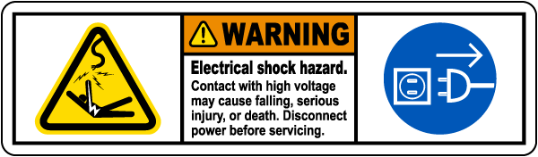 Warning Electrical Shock Hazard Label