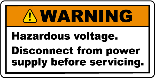 Hazardous Voltage Disconnect Label
