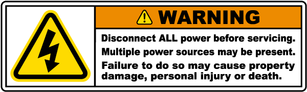 Multiple Power Sources Label