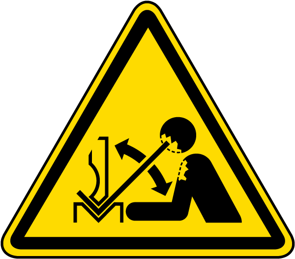 International Warning Rapid movement of workpiece ISO Safety Label Sign 