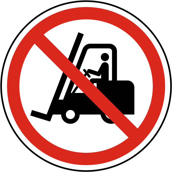 No Access for Forklift Trucks and Other Industrial Vehicles Label