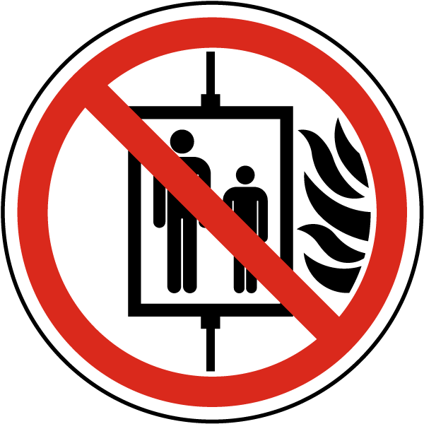 Do Not Use Lift in the Event of Fire Label