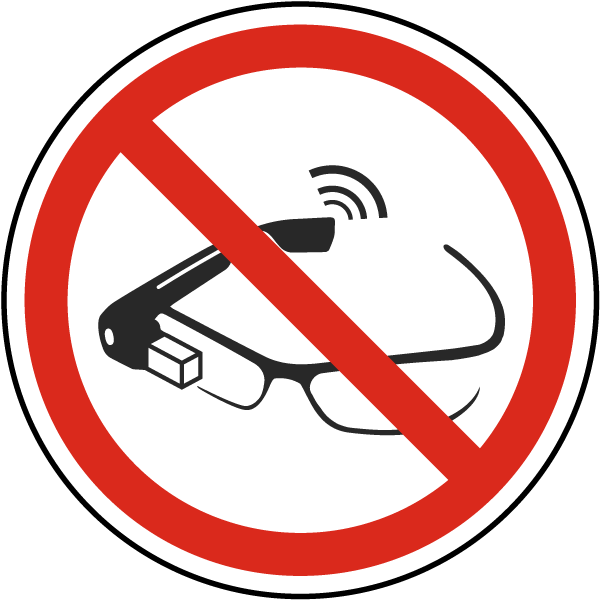 Use of Smart Glasses Prohibited Label