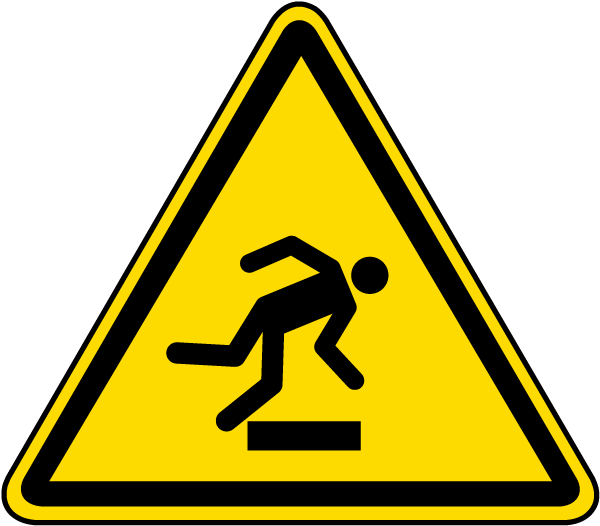 Warning Floor-Level Obstacle Label
