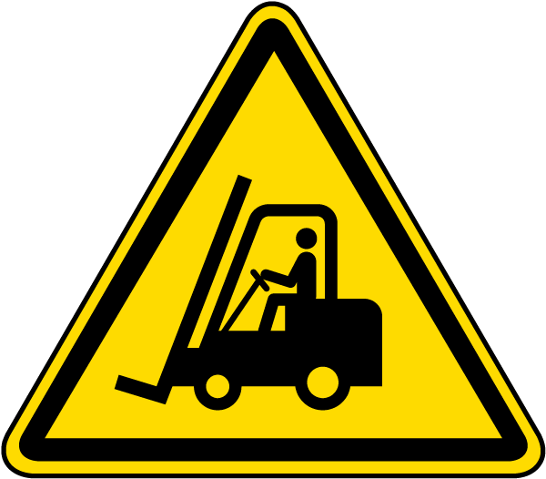 Warning Forklift Trucks and Other Industrial Vehicles Label
