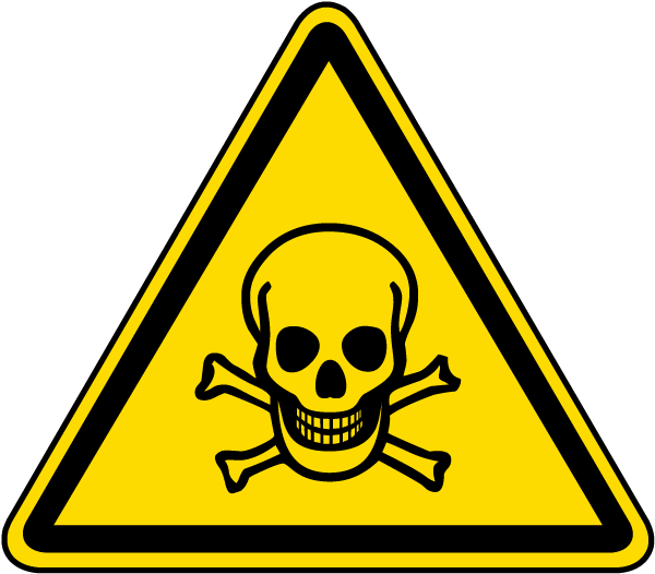 Warning Toxic Material Label