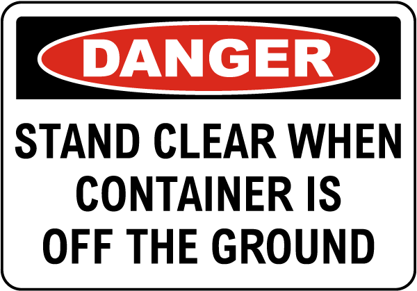 Danger Stand Clear Label
