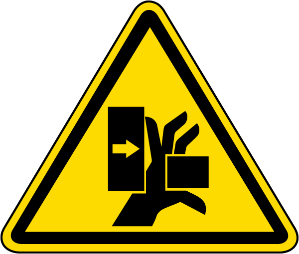 Hand Crush from Left Warning Label