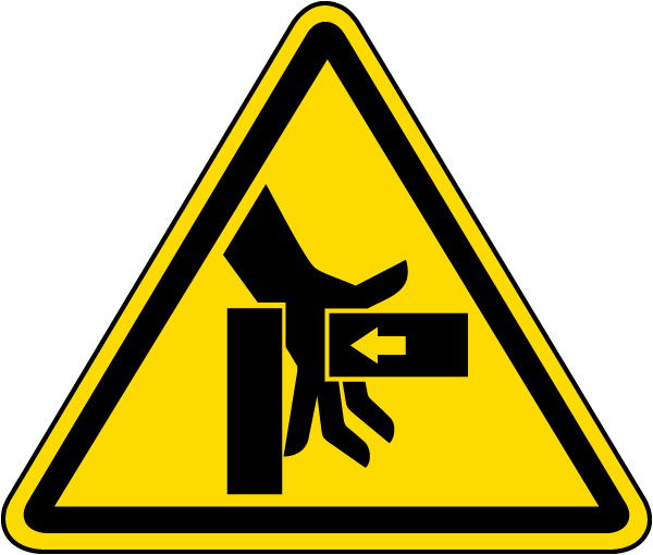 Hand Crush from Right Side Warning Label