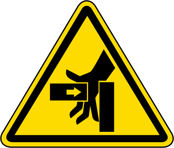 Hand Crush from Left Side Warning Label