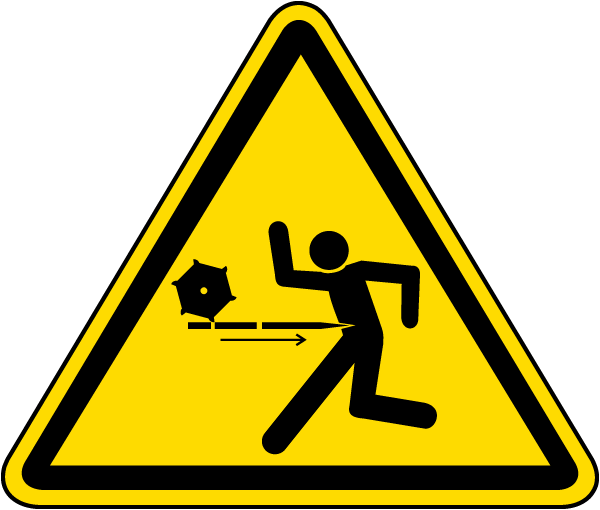 Kickback Hazard Warning Label