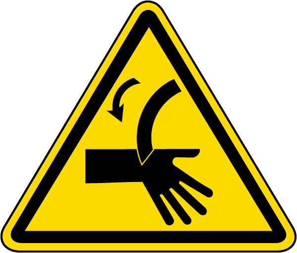 Cutting of Hand Curved Blade Warning Label