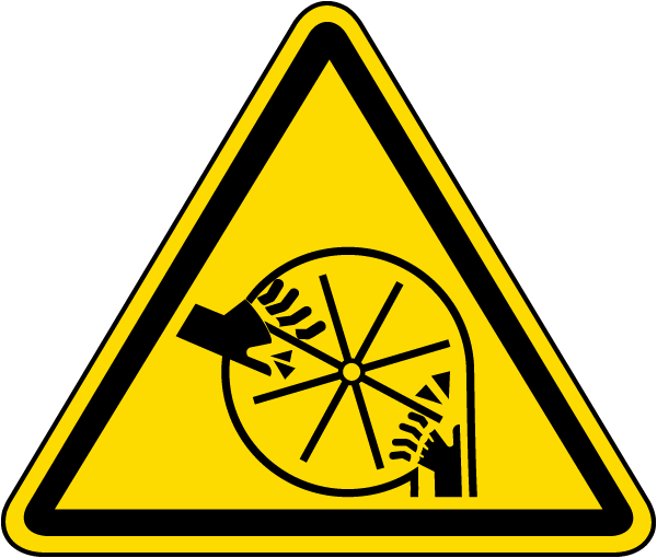 Rotating Blade Cutting of Fingers or Hands Warning Label