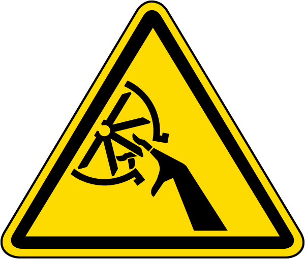 Impeller Blade Cutting of Fingers or Hand Warning Label