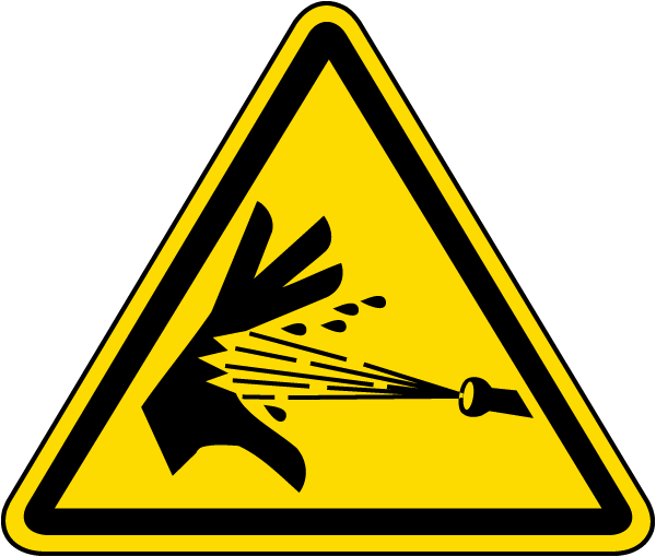 Skin Puncture / Pressurized Air Jet Warning Label