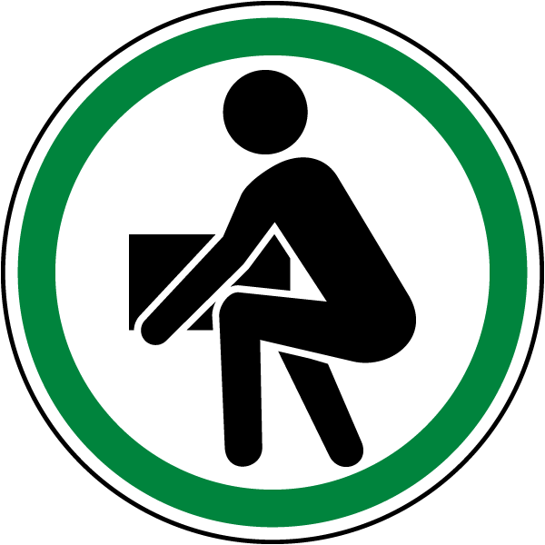 Bend Knees When Lifting Label