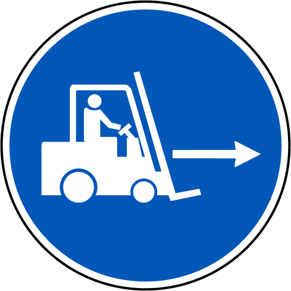 Forklift Point to the Right Label