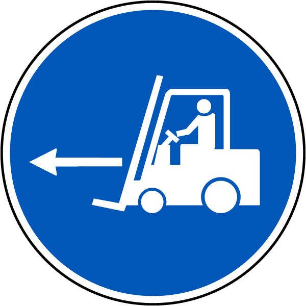 Forklift Point to the Left Label