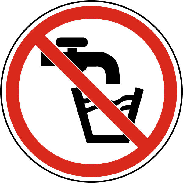 No Drinking Water Label