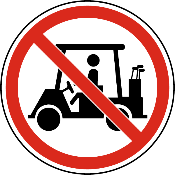 No Golf Cart Label