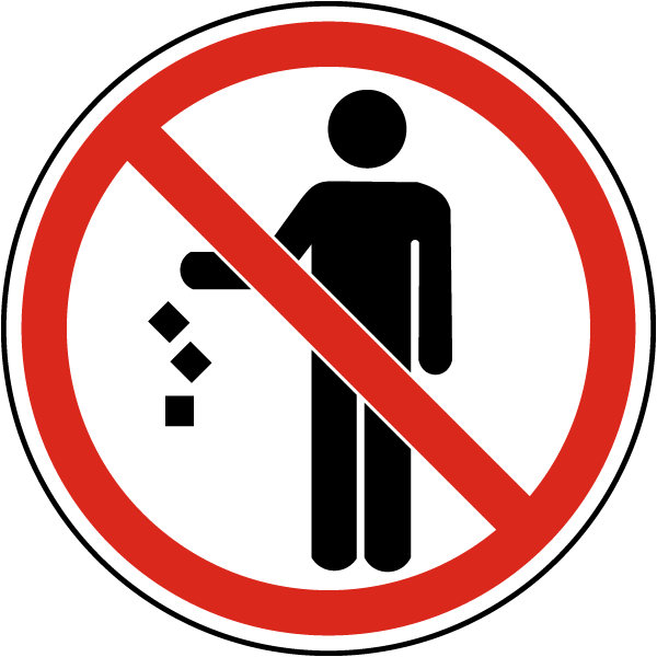 No Littering Label