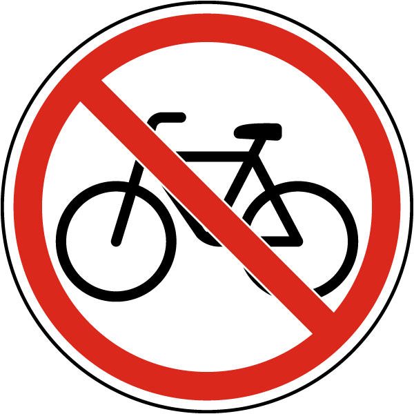 No Bicycles Label