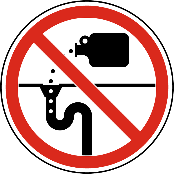 No Drain Dumping Label