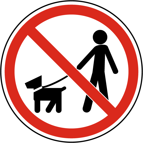 No Dog Walking Label
