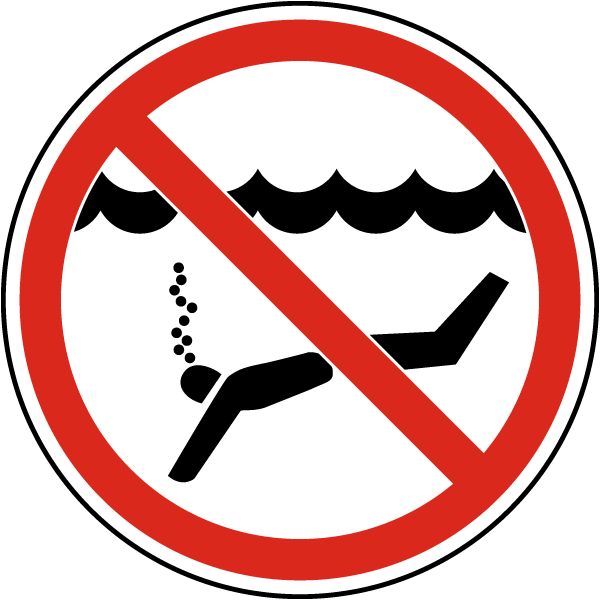 No Prolonged Underwater Swimming Label