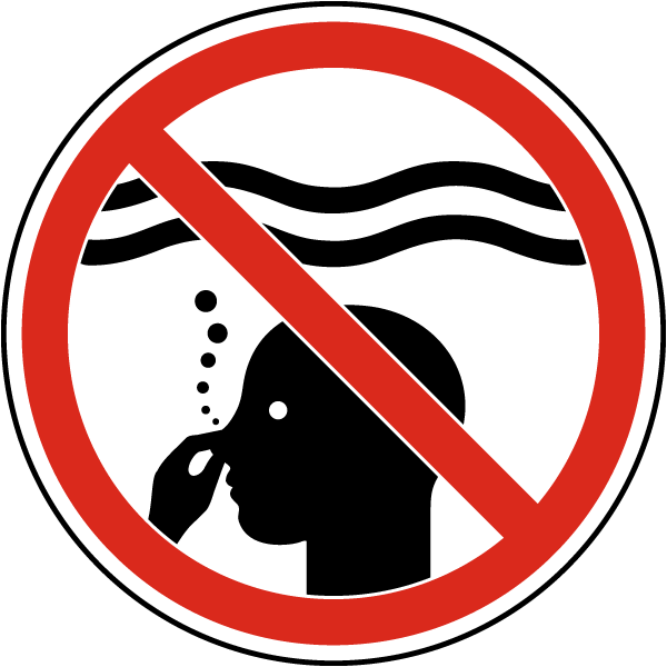 No Long Under Water Breathe Holding Label