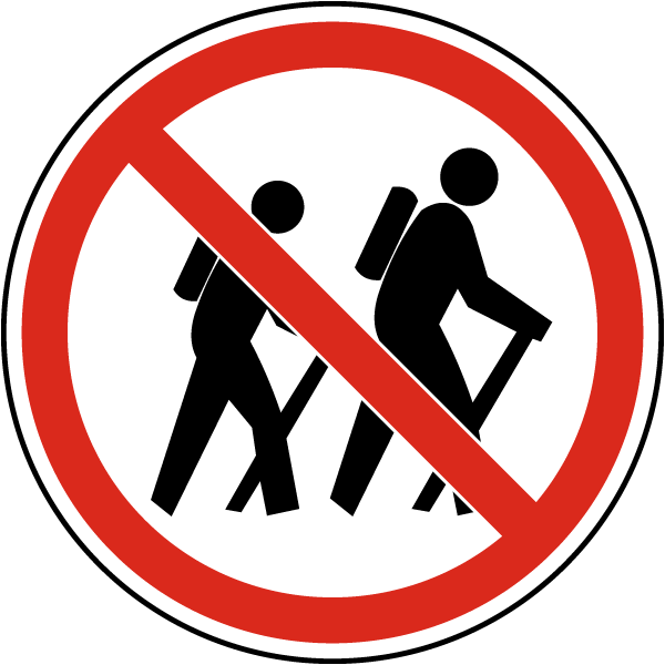 No Hiking Label