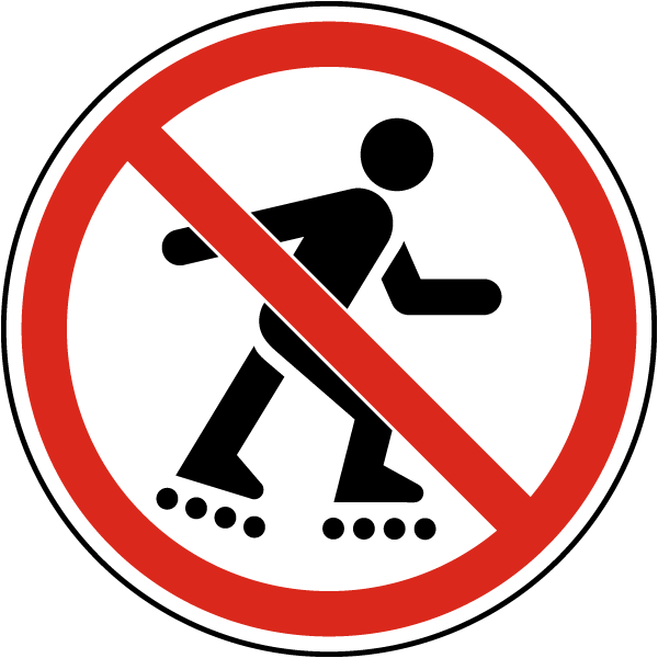 No Rollerblading Label