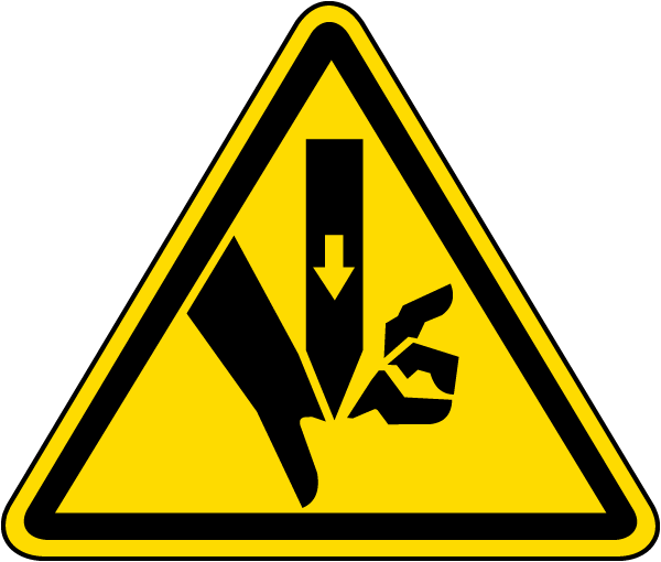 Cutting of Fingers/Straight Blade Warning Label
