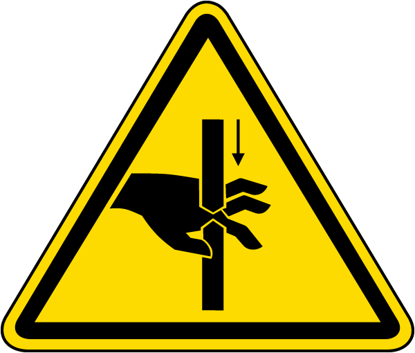 Straight Blade/Cutting of Fingers Warning Label